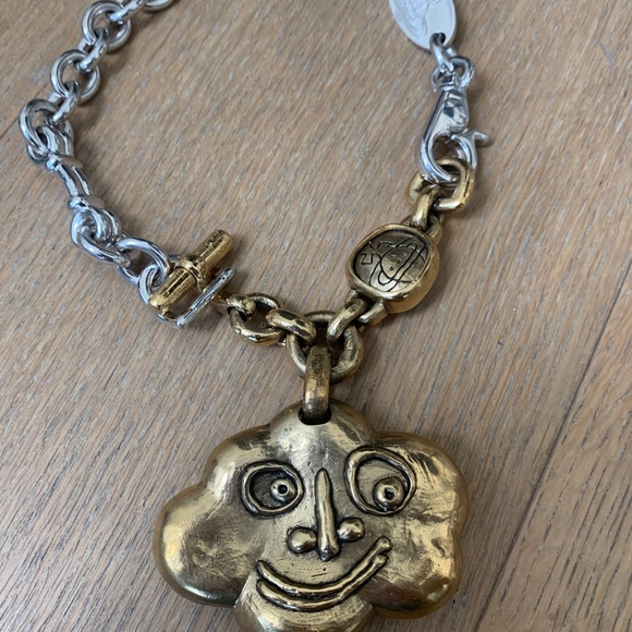 Vivienne Westwood HUGE reversible Choker Necklace w/ engraving & face RARE - Picture 11 of 15